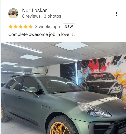 After Phantom PPF protection work with genuine customer review screenshot